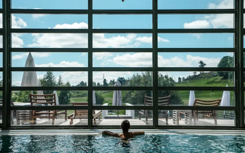 Swimming pool at the Chaldette thermal spa