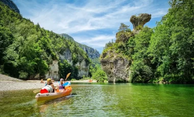 Family canoeing
