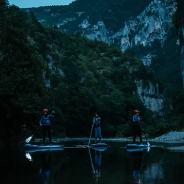 Night paddleboarding
