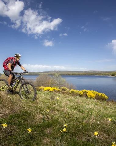 Mountain biking at Lake Charpal