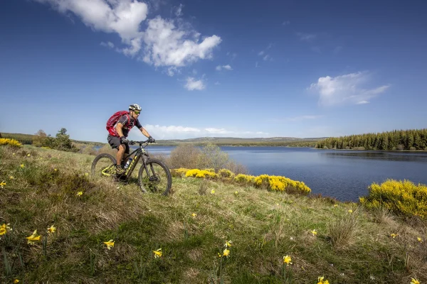 Mountain biking at Lake Charpal