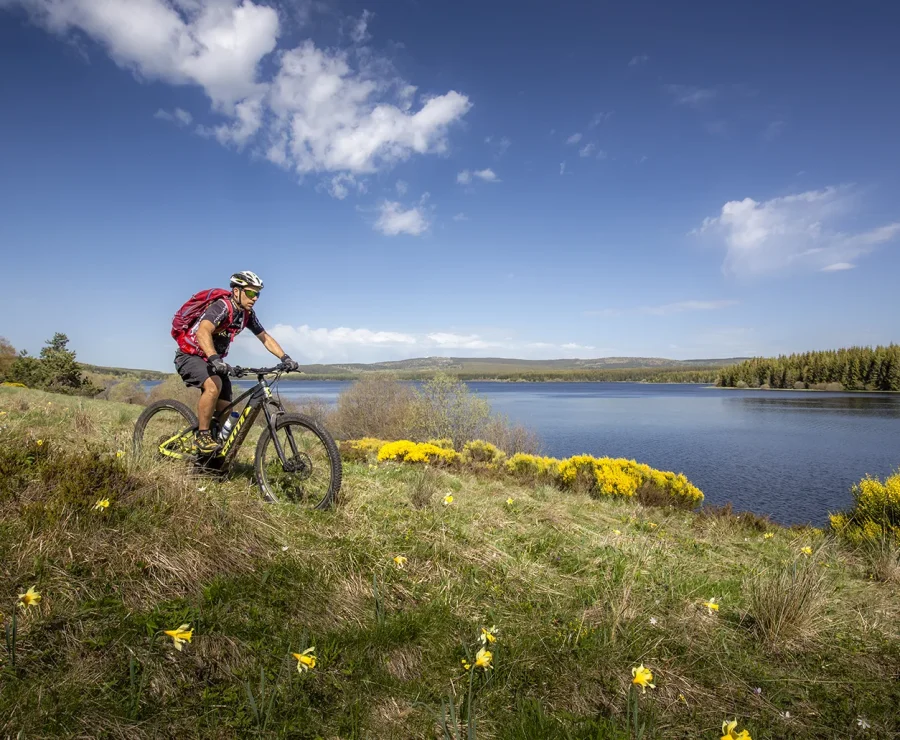 Mountain biking at Lake Charpal