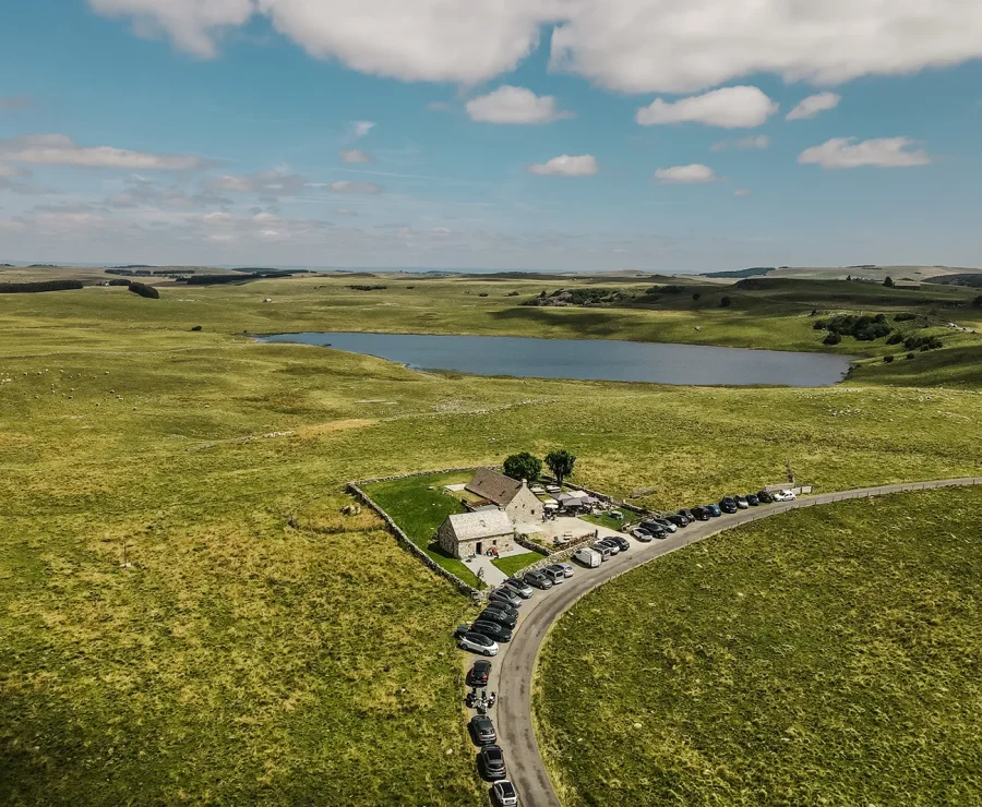 Aerial view of the Cap Combattut mountain hut