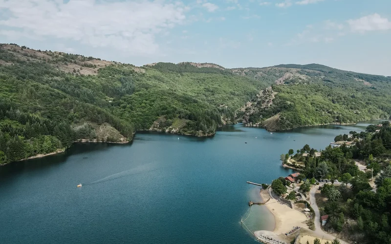 Aerial view of Lake Villefort