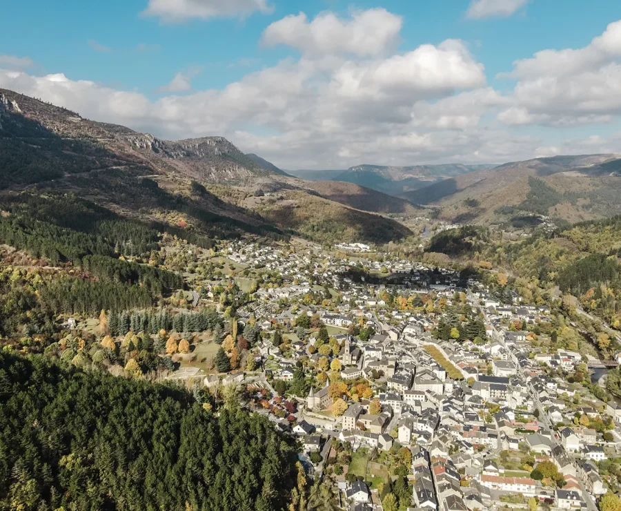 Aerial view of Florac
