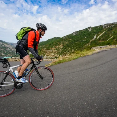 Cyclist in the Gorges