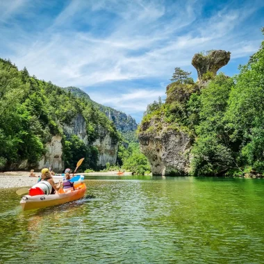 Family canoeing