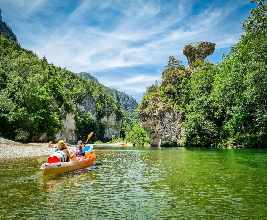 Family canoeing