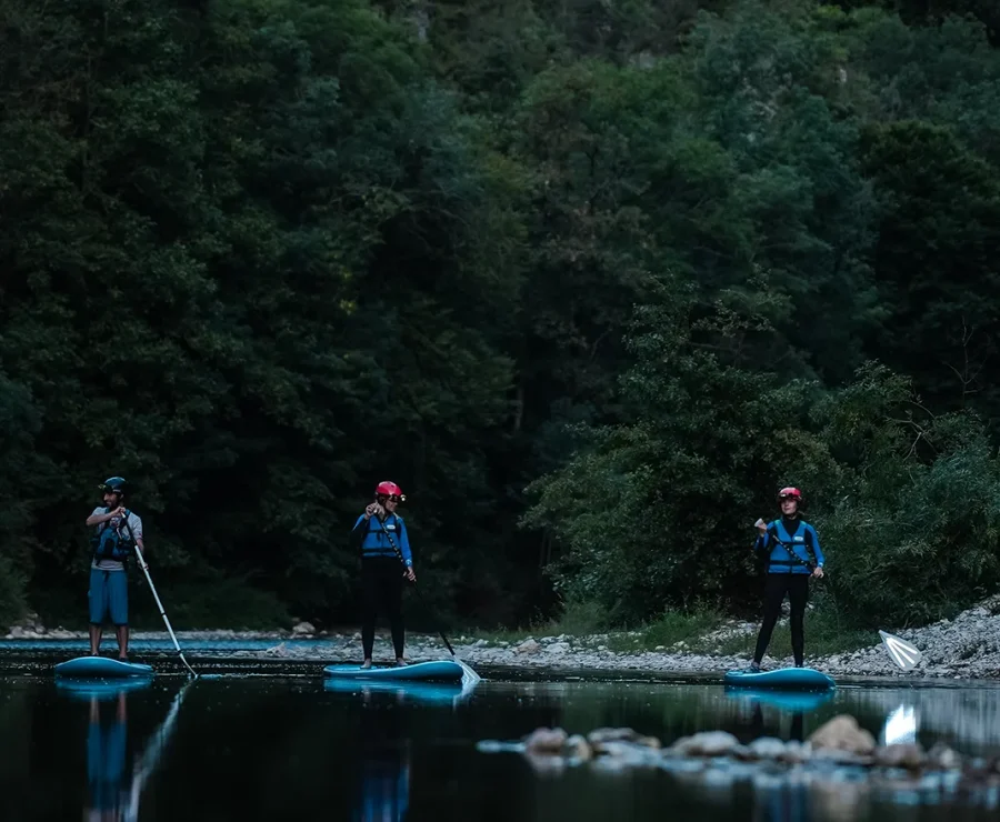 Night paddleboarding
