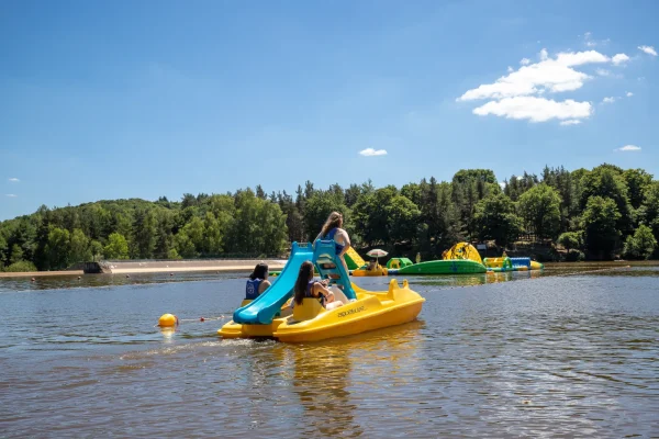 Pedal boat on Moulinet Lake