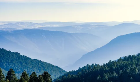 The Cévennes valleys under the mist